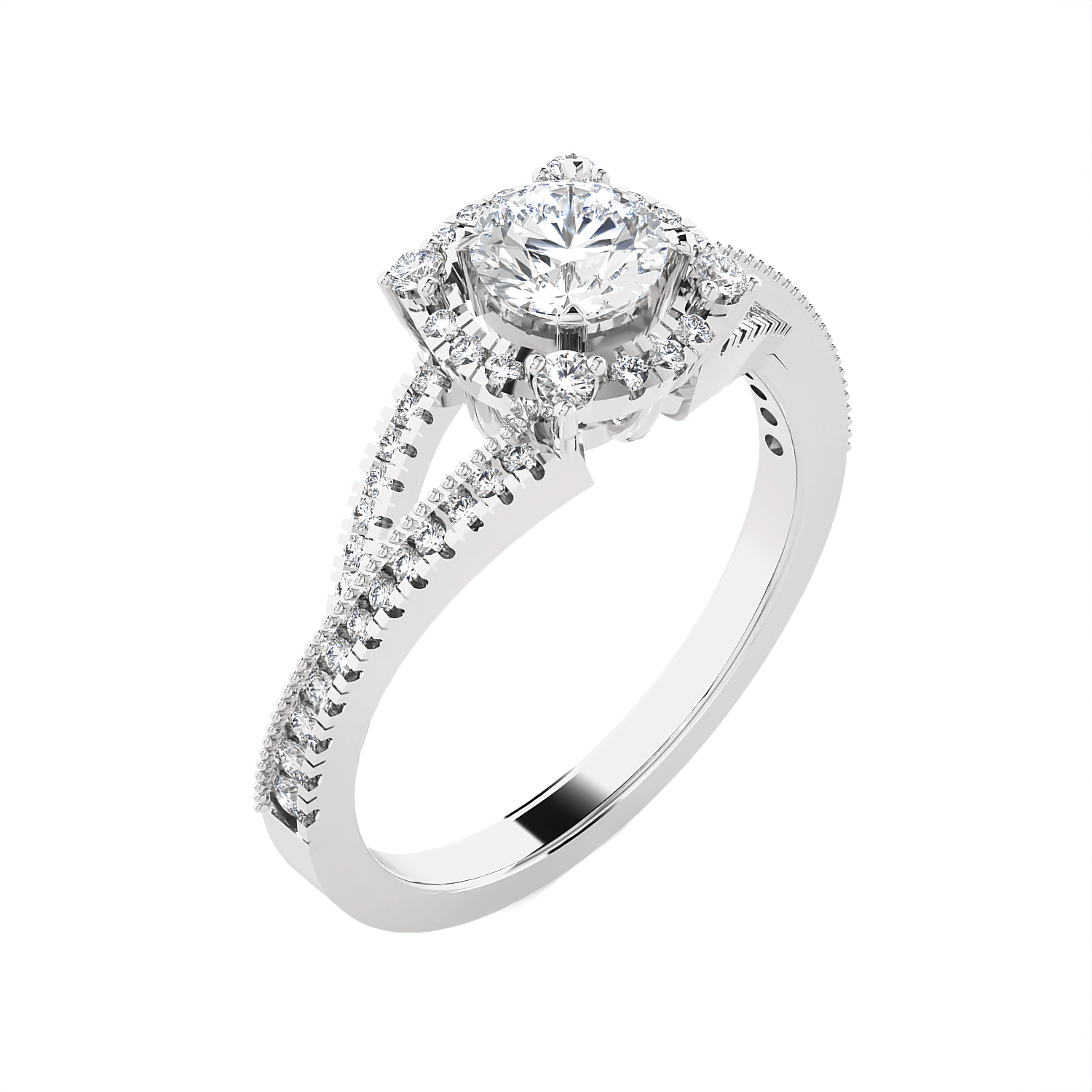 Oval Lab Grown Diamond Side Stone Engagement Ring