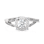 Oval Lab Grown Diamond Side Stone Engagement Ring