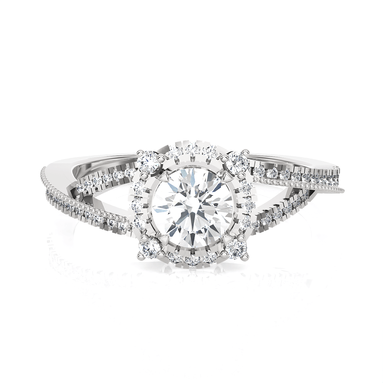 Oval Lab Grown Diamond Side Stone Engagement Ring