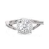 Oval Lab Grown Diamond Side Stone Engagement Ring