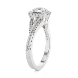 Oval Lab Grown Diamond Side Stone Engagement Ring