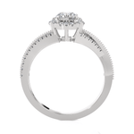 Oval Lab Grown Diamond Side Stone Engagement Ring