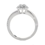 Oval Lab Grown Diamond Side Stone Engagement Ring