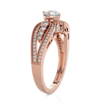 Round Lab Grown Diamond Side Stone Engagement Ring