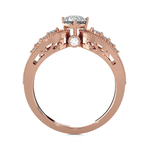 Round Lab Grown Diamond Side Stone Engagement Ring