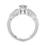 Round Lab Grown Diamond Side Stone Engagement Ring