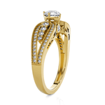 Round Lab Grown Diamond Side Stone Engagement Ring