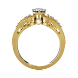 Round Lab Grown Diamond Side Stone Engagement Ring