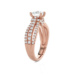 Round Lab Grown Diamond Side Stone Engagement Ring