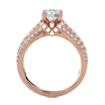 Round Lab Grown Diamond Side Stone Engagement Ring