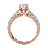 Round Lab Grown Diamond Side Stone Engagement Ring