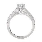 Round Lab Grown Diamond Side Stone Engagement Ring