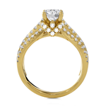 Round Lab Grown Diamond Side Stone Engagement Ring