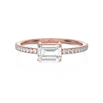 Emerald-Cut Lab Grown Diamond Side Stone Engagement Ring