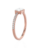Emerald-Cut Lab Grown Diamond Side Stone Engagement Ring