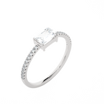 Emerald-Cut Lab Grown Diamond Side Stone Engagement Ring