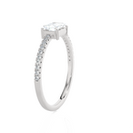 Emerald-Cut Lab Grown Diamond Side Stone Engagement Ring