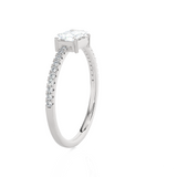Emerald-Cut Lab Grown Diamond Side Stone Engagement Ring