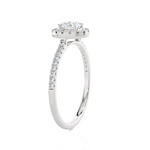 Round Lab Grown Diamond Halo Engagement Ring