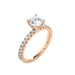 Round Lab Grown Diamond Side Stone Engagement Ring
