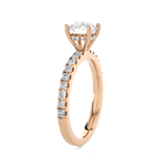 Round Lab Grown Diamond Side Stone Engagement Ring