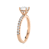 Round Lab Grown Diamond Side Stone Engagement Ring