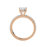 Round Lab Grown Diamond Side Stone Engagement Ring