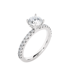 Round Lab Grown Diamond Side Stone Engagement Ring