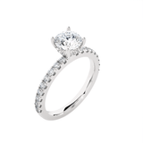 Round Lab Grown Diamond Side Stone Engagement Ring