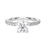 Round Lab Grown Diamond Side Stone Engagement Ring