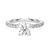 Round Lab Grown Diamond Side Stone Engagement Ring