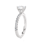 Round Lab Grown Diamond Side Stone Engagement Ring
