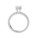 Round Lab Grown Diamond Side Stone Engagement Ring
