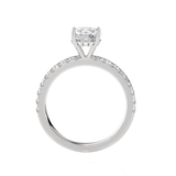 Round Lab Grown Diamond Side Stone Engagement Ring