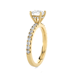 Round Lab Grown Diamond Side Stone Engagement Ring
