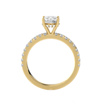 Round Lab Grown Diamond Side Stone Engagement Ring