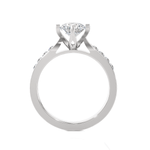 Round Lab Grown Diamond Side Stone Engagement Ring