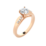 Round Lab Grown Diamond Side Stone Engagement Ring