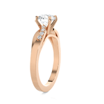 Round Lab Grown Diamond Side Stone Engagement Ring