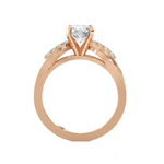 Round Lab Grown Diamond Side Stone Engagement Ring