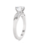 Round Lab Grown Diamond Side Stone Engagement Ring