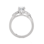 Round Lab Grown Diamond Side Stone Engagement Ring