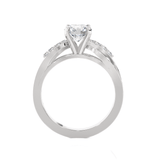 Round Lab Grown Diamond Side Stone Engagement Ring