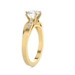 Round Lab Grown Diamond Side Stone Engagement Ring