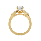 Round Lab Grown Diamond Side Stone Engagement Ring