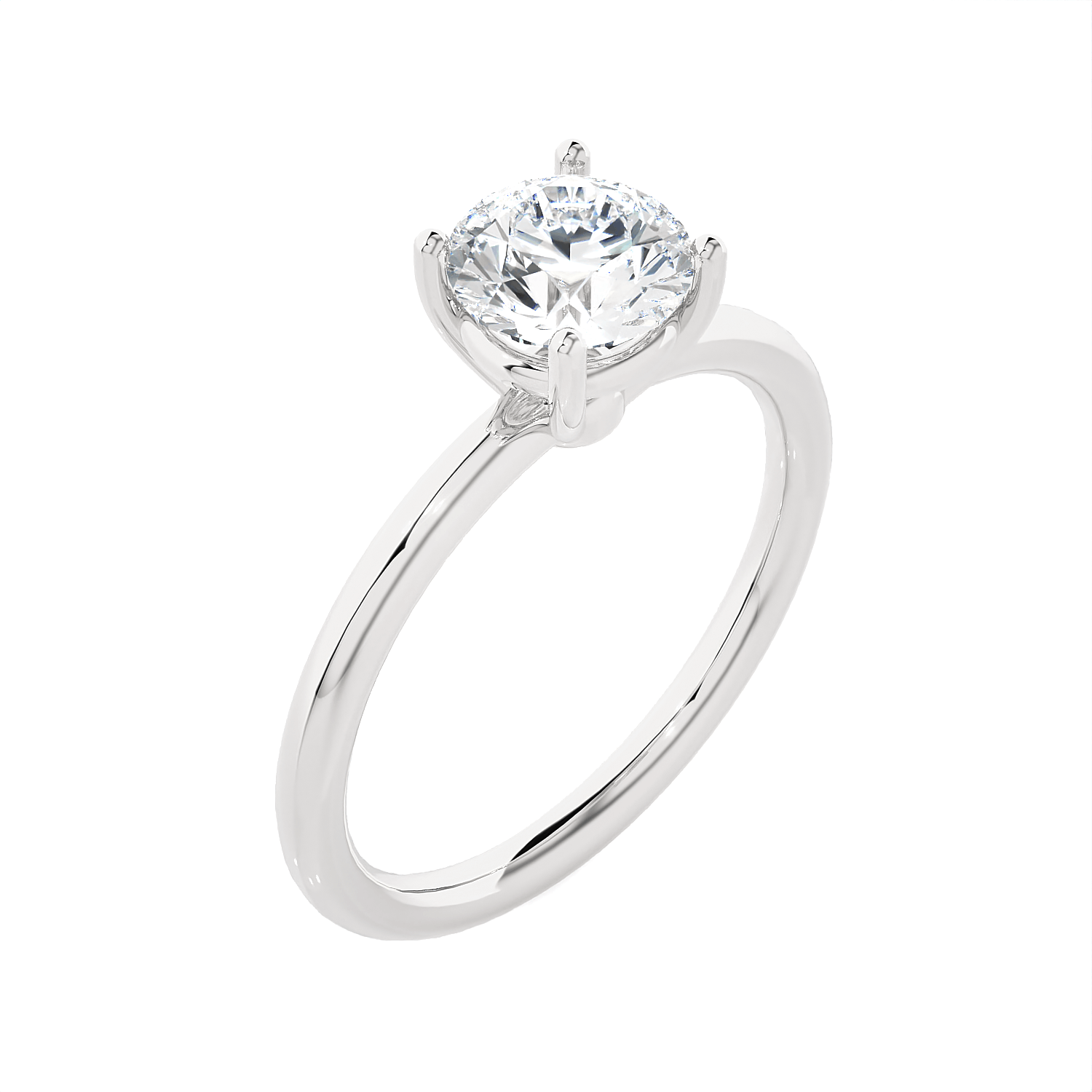 Round Lab Grown Diamond Solitaire Engagement Ring