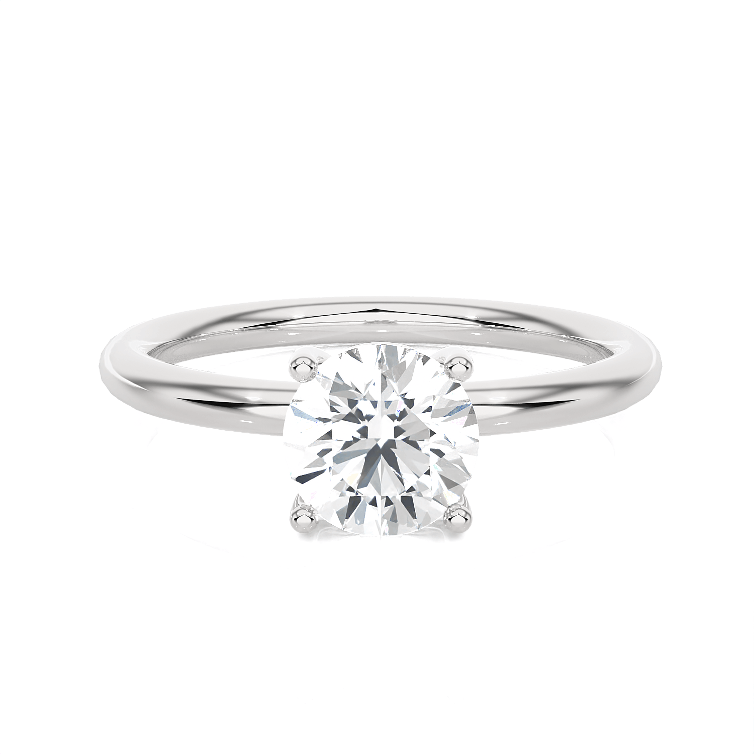 Round Lab Grown Diamond Solitaire Engagement Ring