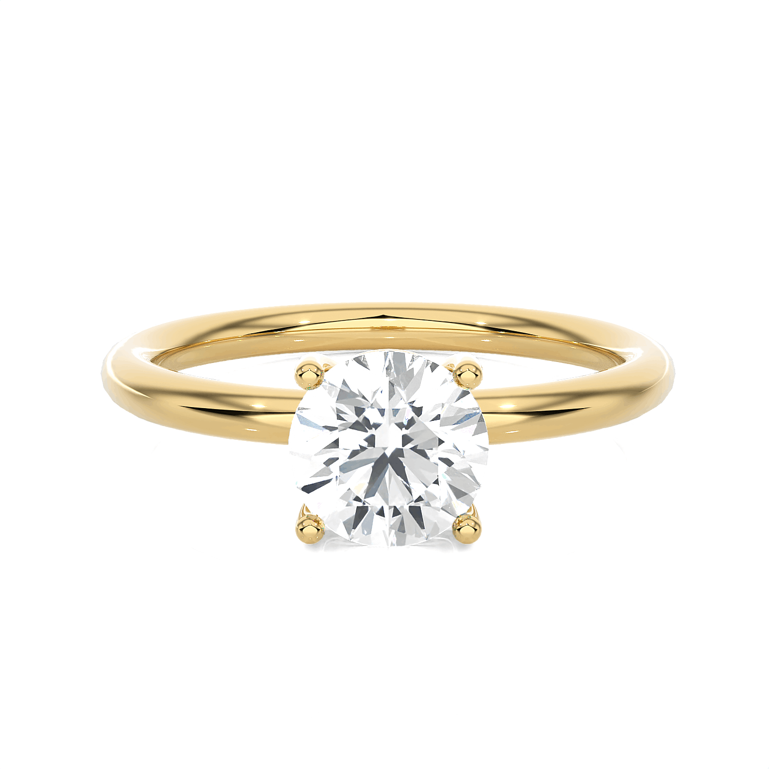 Round Lab Grown Diamond Solitaire Engagement Ring