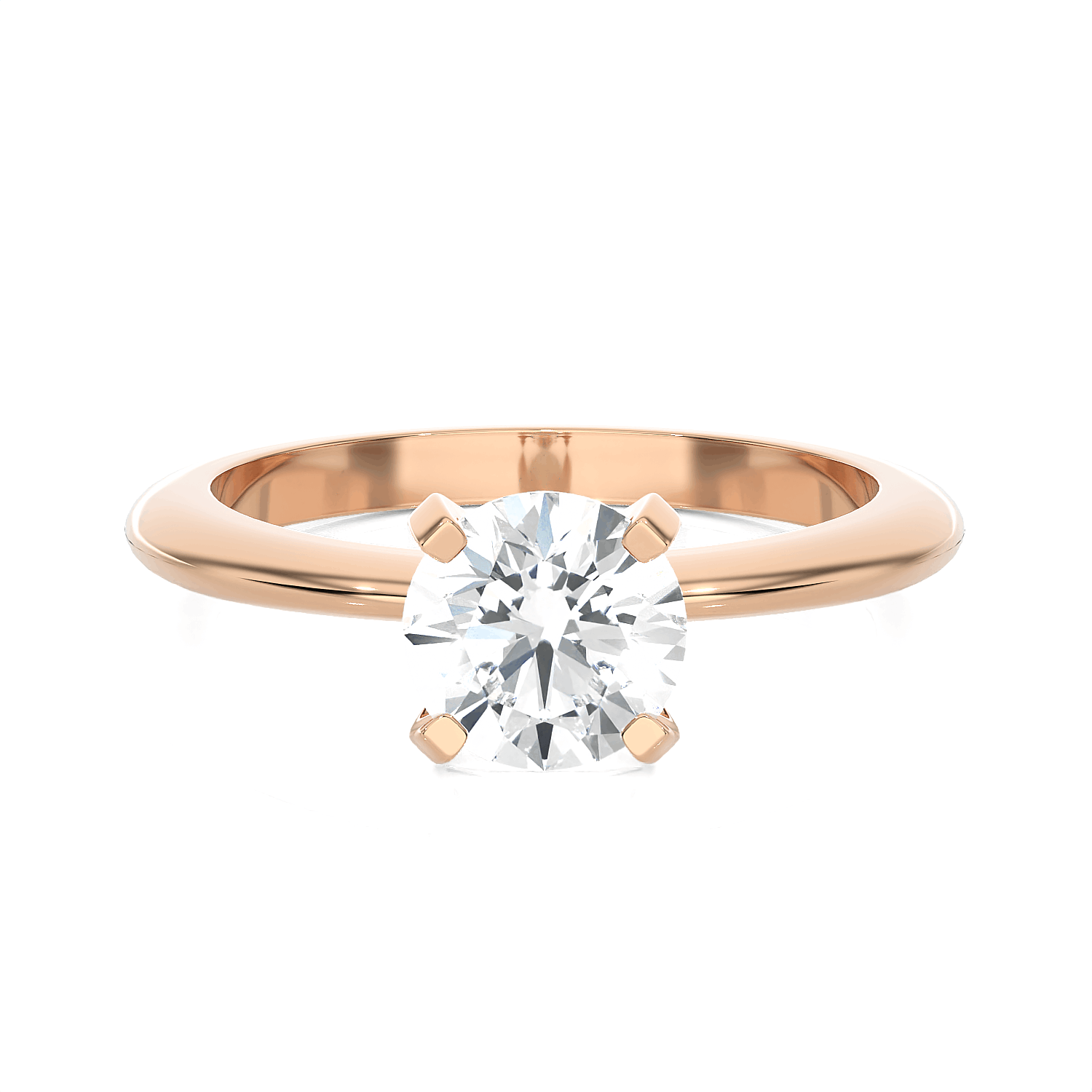 Round Lab Grown Diamond Solitaire Engagement Ring