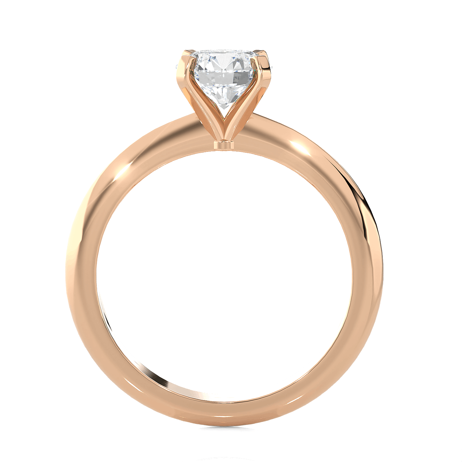 Round Lab Grown Diamond Solitaire Engagement Ring